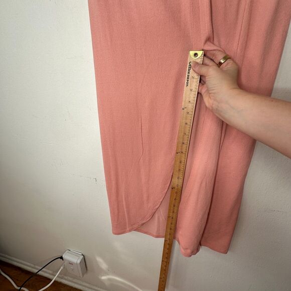 NWT Topshop Peachy Gather Maxi Skirt Bamboo O-Ring Slit Front Smocked Back 4 / 6 - Picture 9 of 12